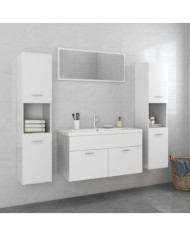 Ensemble de meubles de bain Blanc brillant Bois d'ingénierie | Mobilier & Déco