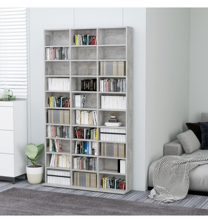 Armoire à CD Gris béton 102x16x177,5 cm Bois d'ingénierie | Mobilier & Déco