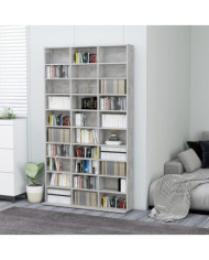 Armoire à CD Gris béton 102x16x177,5 cm Bois d'ingénierie | Mobilier & Déco