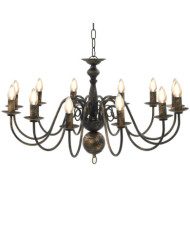 Lustre Noir antique 12 ampoules E14 | Mobilier & Déco