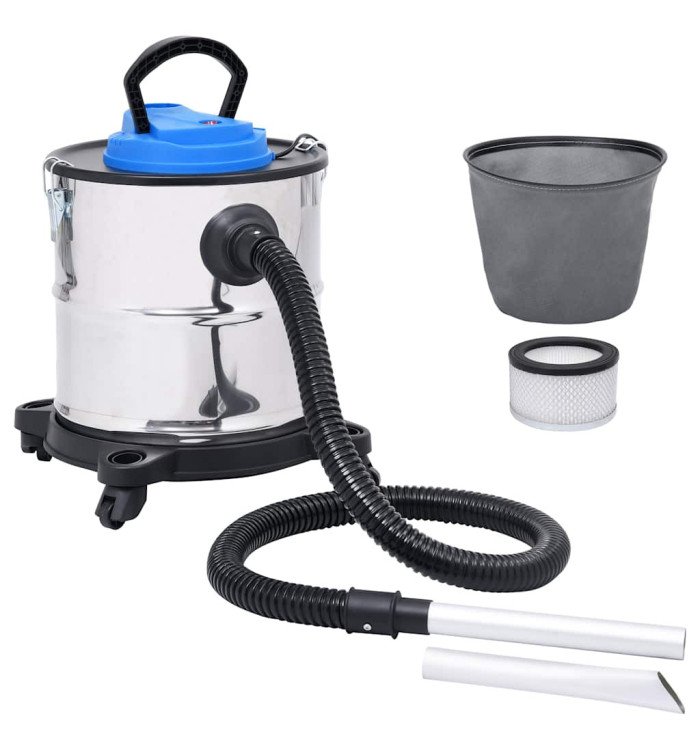 Aspirateur à cendres et filtre HEPA 1200W 20 L Acier inoxydable | Mobilier & Déco