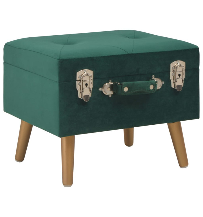 Tabouret de rangement 40 cm Vert Velours | Mobilier & Déco