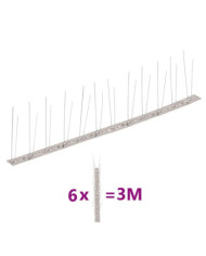 Ensemble de 6 pointes à 2 rangées contre oiseaux Inox 3 m | Mobilier & Déco