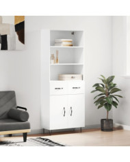 Buffet haut Blanc 69,5x34x180 cm Bois d'ingénierie | Mobilier & Déco