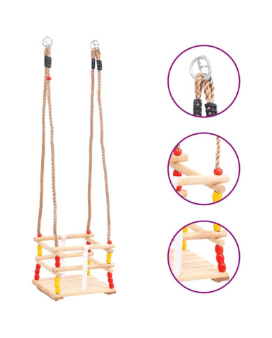 Balançoire pour bébé avec ceinture de sécurité Pin solide | Mobilier & Déco