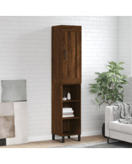 Buffet haut Chêne marron 34,5x34x180 cm Bois d'ingénierie | Mobilier & Déco