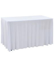 Nappes élastiques de table avec jupon 2 pcs 120x60,5x74cm Blanc | Mobilier & Déco