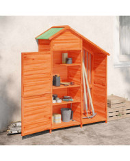 Abri à outils de jardin marron 120x53,5x170 cm bois massif pin | Mobilier & Déco