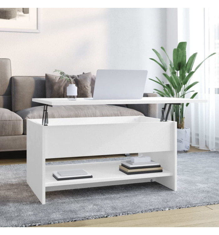 Table basse Blanc 80x50x40 cm Bois d'ingénierie | Mobilier & Déco