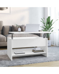 Table basse Blanc 80x50x40 cm Bois d'ingénierie | Mobilier & Déco