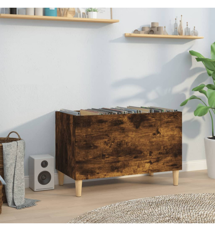Armoire à disques chêne fumé 74,5x38x48 cm bois d'ingénierie | Mobilier & Déco