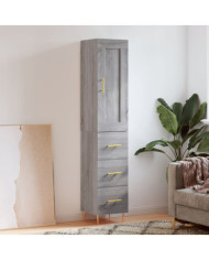 Buffet haut Sonoma gris 34,5x34x180 cm Bois d'ingénierie | Mobilier & Déco
