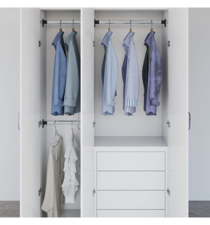 Rails de garde-robe télescopiques 2 pcs Argenté 58-100 cm | Mobilier & Déco