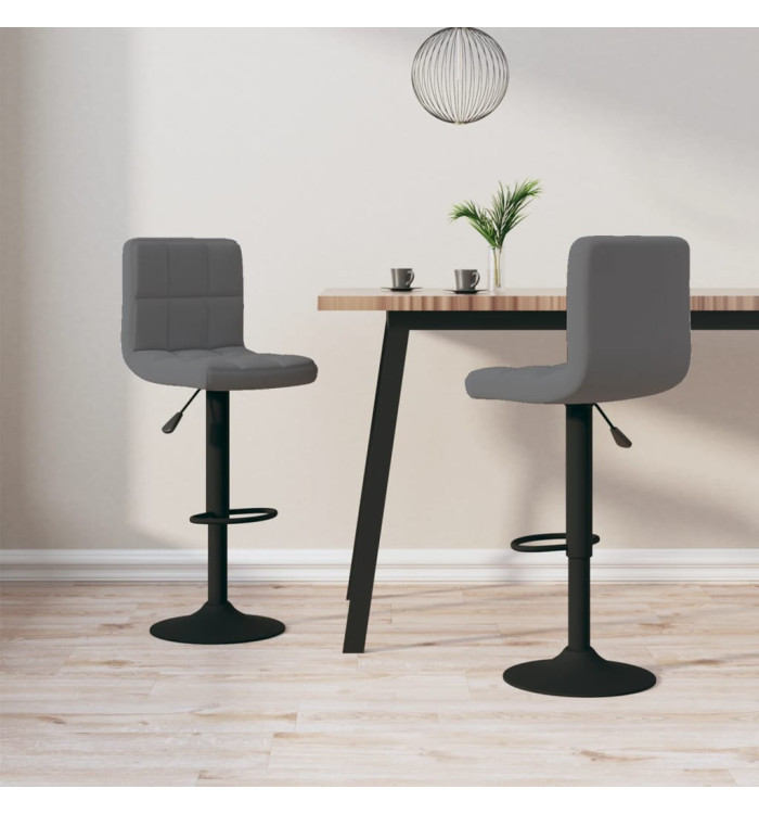 Tabourets de bar lot de 2 gris foncé velours | Mobilier & Déco