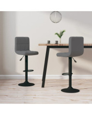 Tabourets de bar lot de 2 gris foncé velours | Mobilier & Déco