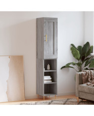 Buffet haut Sonoma gris 34,5x34x180 cm Bois d'ingénierie | Mobilier & Déco