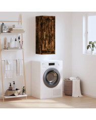 Armoire murale chêne fumé 34,5x34x90 cm bois d'ingénierie | Mobilier & Déco