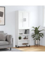 Buffet haut Blanc 69,5x34x180 cm Bois d'ingénierie | Mobilier & Déco