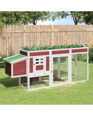 Poulailler moka 204x50x84 cm bois massif de pin | Mobilier & Déco