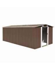Abri de jardin 257x489x181 cm Métal Marron | Mobilier & Déco