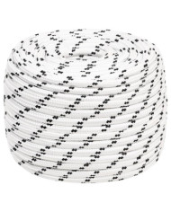Corde de bateau tressé Blanc 14 mmx100 m Polyester | Mobilier & Déco