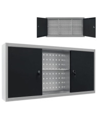 Armoire à outils murale Style Industriel Métal Gris et noir | Mobilier & Déco
