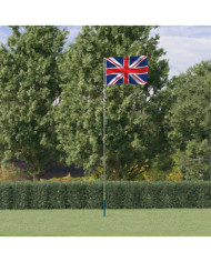 Drapeau du Royaume-Uni et mât 5,55 m Aluminium | Mobilier & Déco