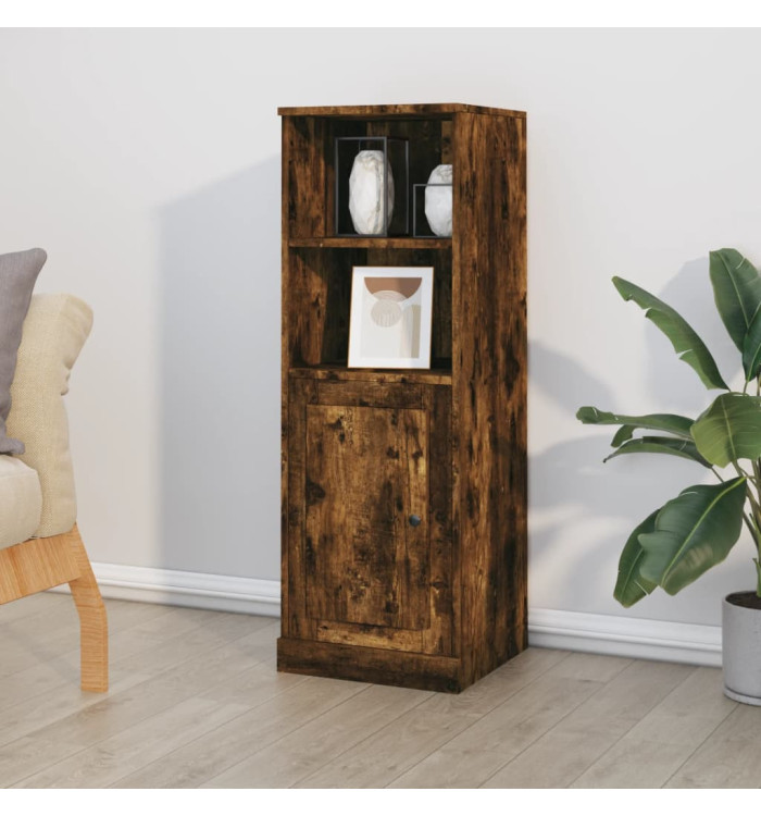 Buffet haut chêne fumé 36x35,5x103,5 cm bois d'ingénierie | Mobilier & Déco