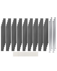 Ensemble de clôture WPC 5 Carré 872x187 cm Gris | Mobilier & Déco