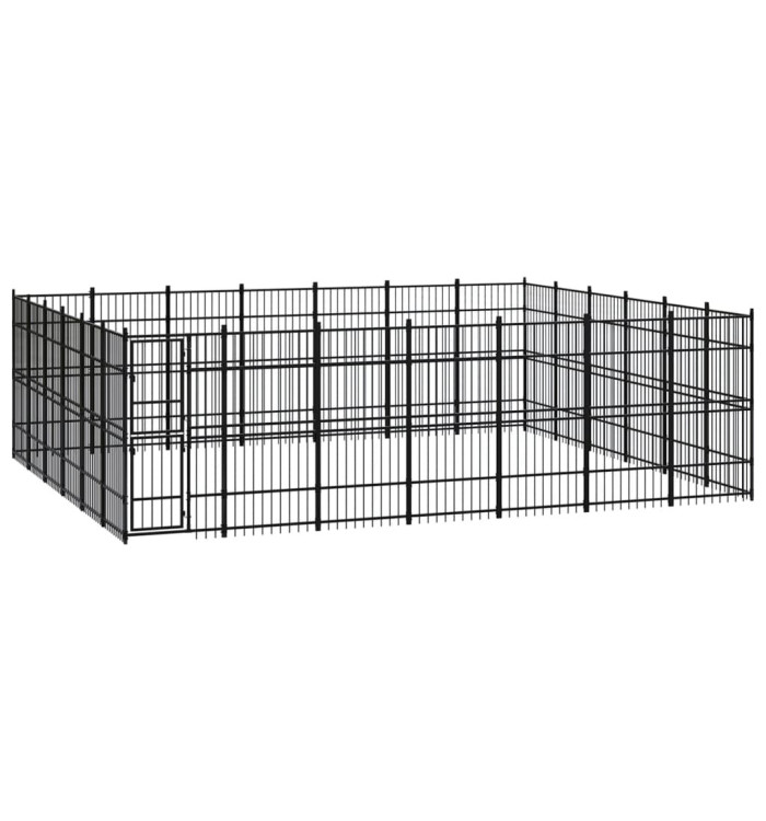 Chenil d'extérieur pour chiens Acier 38,71 m² | Mobilier & Déco
