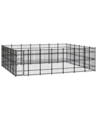 Chenil d'extérieur pour chiens Acier 38,71 m² | Mobilier & Déco