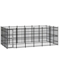 Chenil d'extérieur pour chiens Acier 16,59 m² | Mobilier & Déco