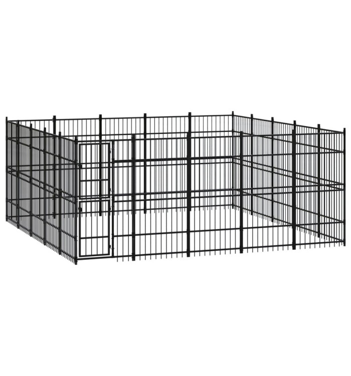 Chenil d'extérieur pour chiens Acier 23,04 m² | Mobilier & Déco
