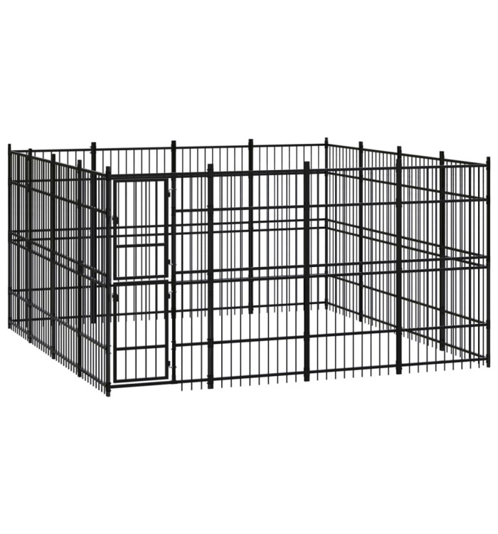 Chenil d'extérieur pour chiens Acier 14,75 m² | Mobilier & Déco