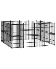 Chenil d'extérieur pour chiens Acier 14,75 m² | Mobilier & Déco