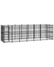 Chenil d'extérieur pour chiens Acier 12,9 m² | Mobilier & Déco