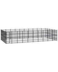 Chenil d'extérieur pour chiens Acier 46,08 m² | Mobilier & Déco