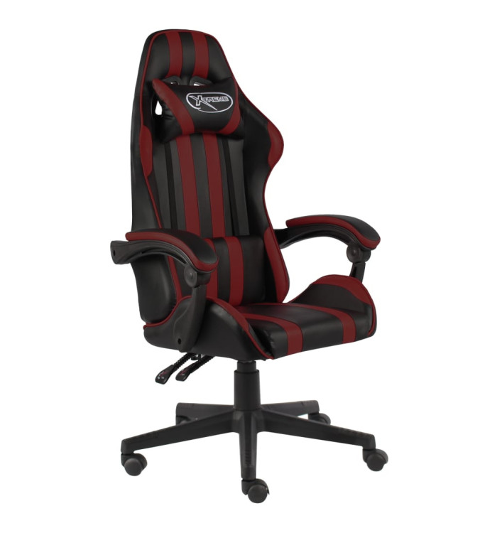 Fauteuil de jeux vidéo Noir et rouge bordeaux Similicuir | Mobilier & Déco