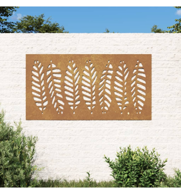 Décoration murale jardin 105x55 cm acier corten design feuille | Mobilier & Déco