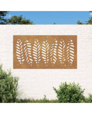 Décoration murale jardin 105x55 cm acier corten design feuille | Mobilier & Déco