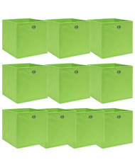 Boîtes de rangement 10 pcs Vert 32x32x32 cm Tissu | Mobilier & Déco