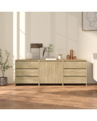 Buffets 3 pcs Chêne sonoma Bois d'ingénierie | Mobilier & Déco