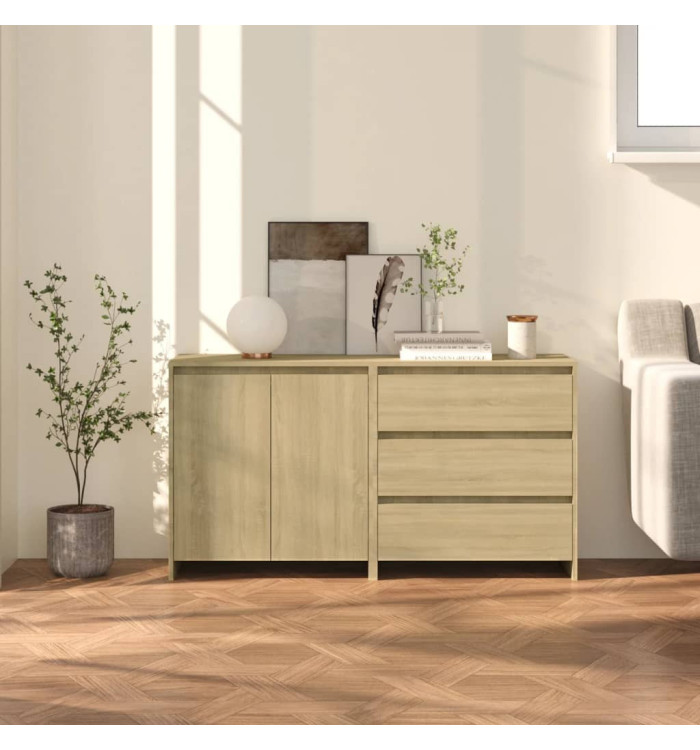 Buffets 2 pcs Chêne sonoma Bois d'ingénierie | Mobilier & Déco