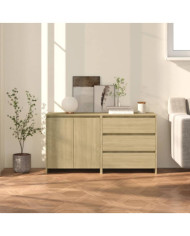 Buffets 2 pcs Chêne sonoma Bois d'ingénierie | Mobilier & Déco