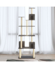 Arbre à chat avec griffoirs en sisal Gris foncé 188 cm | Mobilier & Déco
