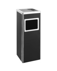 Poubelle à cendrier d'hôtel 36 L Acier Noir | Mobilier & Déco