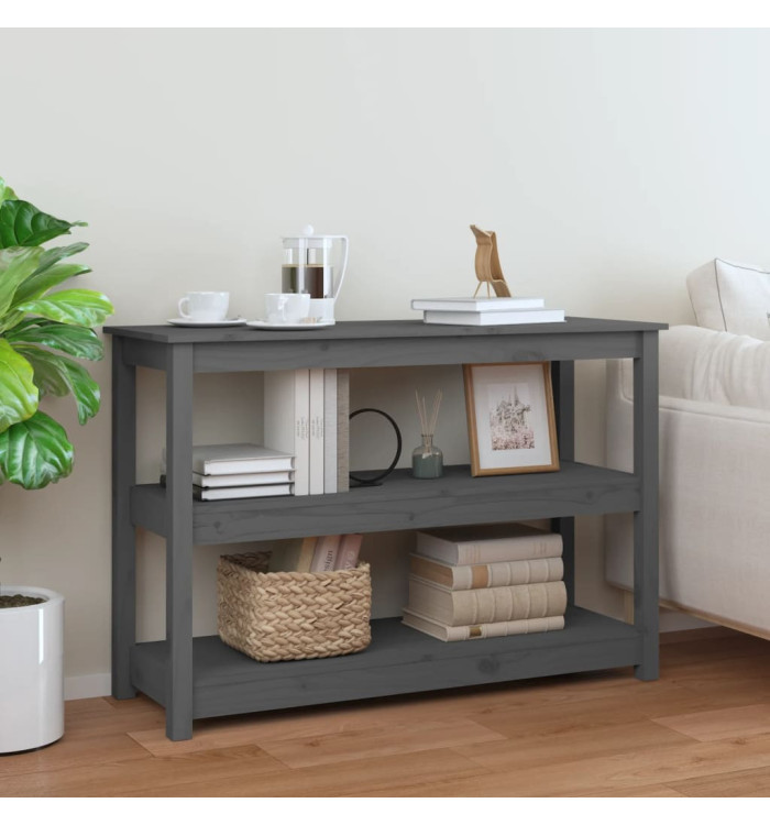 Table console Gris 110x40x74 cm Bois massif de pin | Mobilier & Déco
