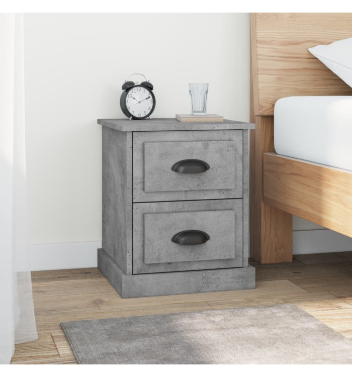 Tables de chevet 2 pcs gris béton 39x39x47,5 cm bois ingénierie | Mobilier & Déco