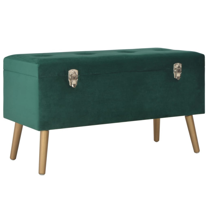 Banc avec compartiment de rangement 80 cm Vert Velours | Mobilier & Déco