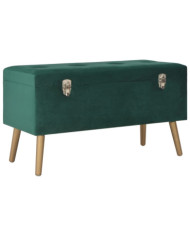 Banc avec compartiment de rangement 80 cm Vert Velours | Mobilier & Déco